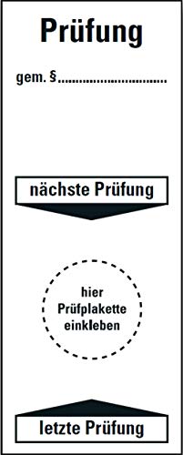 Prüfetikett Plakette"Prüfung gem.§. - nächste Prüfung" | Etikett Folie Aufkleber 100x40mm Made in Germany, Größe: 100 Stück von MBS-SIGNS