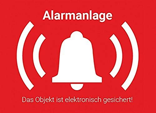 Warnaufkleber Alarmanlage Das Objekt ist elektronisch gesichert! Hinweis Schild Folie 15x10 / 30x20 / 45x30 / 60x40cm rot Made in Germany, Größe: 15x10cm von MBS-SIGNS