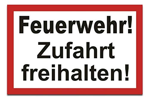 Warnaufkleber Feuerwehr! Zufahrt freihalten! Hinweis Schild Folie | 450x300mm Made in Germany von MBS-SIGNS