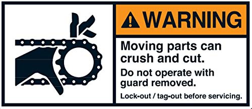 Warnaufkleber Warning Moving Parts can Crush and Cut. Do not Operate with Guard Removed. Lock-Out/Tag-Out.. 35x80 / 45x100 / 70x160mm Made in Germany, Größe: 35x80 mm Warnaufkleber Warning Moving Parts can Crush and Cut. Do not Operate with Guard Removed. Lock-Out/Tag-Out.. 35x80 / 45x100 / 70x160mm Made in Germany, Größe: 35x80 mm von MBS-SIGNS