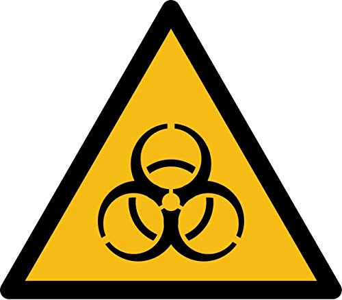Warnaufkleber Warnschild"Warnung vor Biogefährdung" Folie ISO 7010 SL 5-30cm gelb made by MBS-SIGNS in Germany, Größe: Ø5 cm von MBS-SIGNS