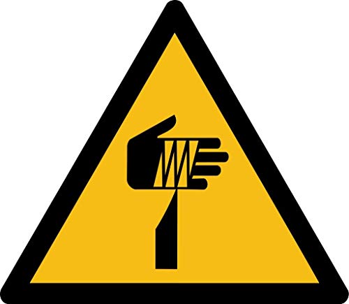 Warnaufkleber Warnschild"Warnung vor spitzem Gegenstand" Folie ISO 7010 SL 5-30cm gelb made by MBS-SIGNS in Germany, Größe: 20 cm von MBS-SIGNS