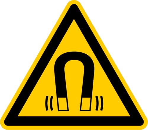 Warnzeichen Aufkleber „Warnung vor magnetischem Feld“ Folie nach ISO 7010 W006 | SL 5-30 cm Made in Germany, Größe: Ø5 cm von MBS-SIGNS