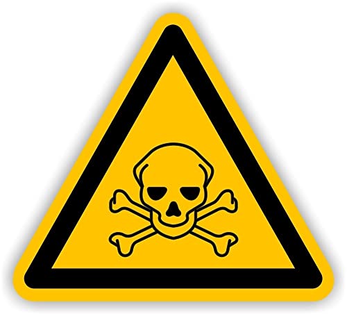 Warnzeichen Warnschild Schild"Giftige Stoffe" Kunststoffplatte nach ISO 7010 20cm gelb made by MBS-SIGNS in Germany von MBS-SIGNS