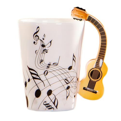 Keramiktasse im Gitarrenform, 240 ml Gitarrenförmige Kaffeetasse, kreative Kaffeetasse, interessante Kaffeetasse, süße Wassertasse, Kaffeetasse zum Verschenken von MBSM