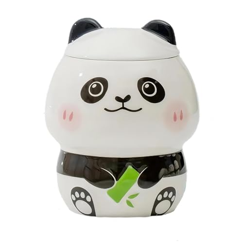 MBSM Kreative Tasse, Panda-Tasse, niedliche Keramik-Kaffeetasse mit 3D-Panda-Deckel, 3D-Panda-Kaffeetasse, Geschenk für Panda-Liebhaber, Frauen, Kinder, Ehefrau, Mutter (Stil 2) von MBSM