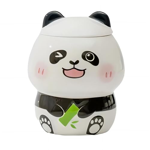 MBSM Kreative Tasse, Panda-Tasse, niedliche Keramik-Kaffeetasse mit 3D-Panda-Deckel, 3D-Panda-Kaffeetasse, Geschenk für Panda-Liebhaber, Freunde, Kinder, Mädchen, Ehefrau (Stil 3) von MBSM