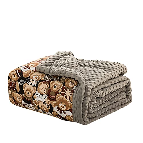 Kuscheldecken Cartoon Bär braun Wohndecken 100x150cm Dicke kuscheldecke warm sofadecken Baumwolle Decke Haus Dekoration Flanell Bettdecke Schlafdecke Blanket Geeignet für Erwachsene Kinder Babys von MBWLKJ