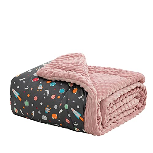 Kuscheldecken Cartoon Weltraumrakete Wohndecken 100x150cm Dicke kuscheldecke warm sofadecken Baumwolle Decke Haus Dekoration Flanell Bettdecke Schlafdecke Blanket Geeignet für Erwachsene Kinder Babys von MBWLKJ