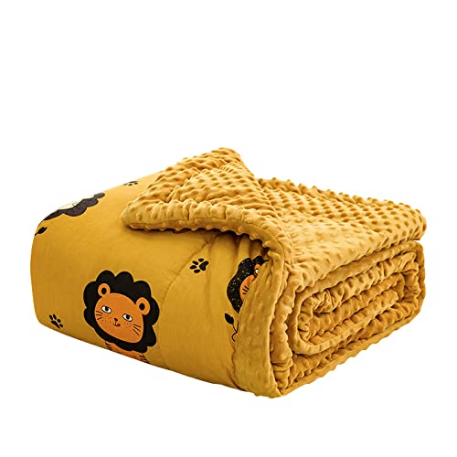 Kuscheldecken Cartoon gelber Löwe Wohndecken 100x150cm Dicke kuscheldecke warm sofadecken Baumwolle Decke Haus Dekoration Flanell Bettdecke Schlafdecke Blanket Geeignet für Erwachsene Kinder Babys von MBWLKJ