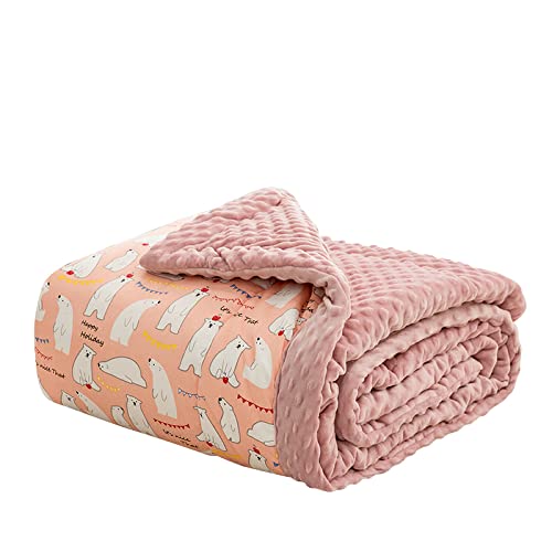 Kuscheldecken Cartoon rosa Bär Wohndecken 120x150cm Dicke kuscheldecke warm sofadecken Baumwolle Decke Haus Dekoration Flanell Bettdecke Schlafdecke Blanket Geeignet für Erwachsene Kinder Babys von MBWLKJ