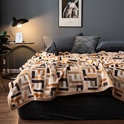 Kuscheldecken Deluxe Kariert Buchstabe F Wohndecken 180x200cm Dicke kuscheldecke warm sofadecken Flauschige Decke Flanell Bettdecke Schlafdecke Blanket Geeignet für Erwachsene Kinder Babys von MBWLKJ