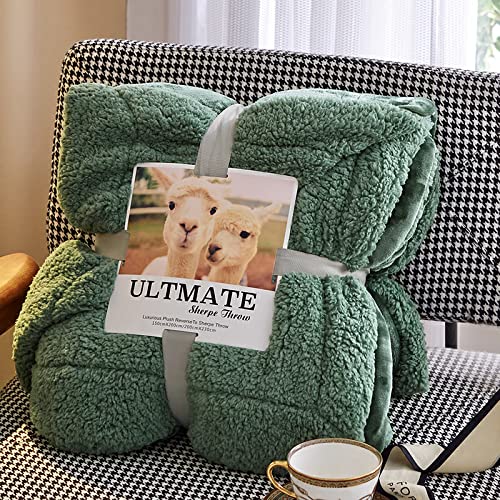 Wohndecken Kuscheldecken 150x200 Grün Smaragdgrün Dicke Decken FüR Sofa Wolldecken Flauschig Weich Sherpa Decke Flanell Bettdecke Schlafdecke Blanket Warme Decken FüR Den Winter Kinder Erwachsene von MBWLKJ