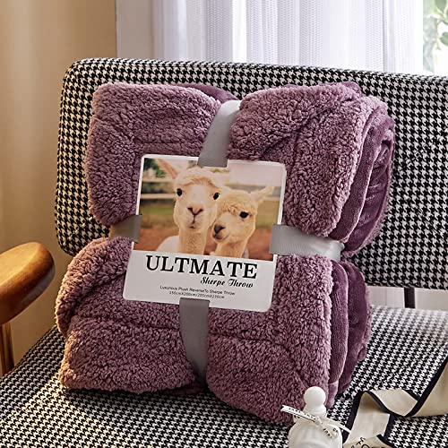 Wohndecken Kuscheldecken 150x200 Lila Violett Decken FüR Sofa Wolldecken Flauschig Weich Sherpa Decke Flanell Bettdecke Schlafdecke Blanket Warme Decken FüR Den Winter Kinder Erwachsene von MBWLKJ