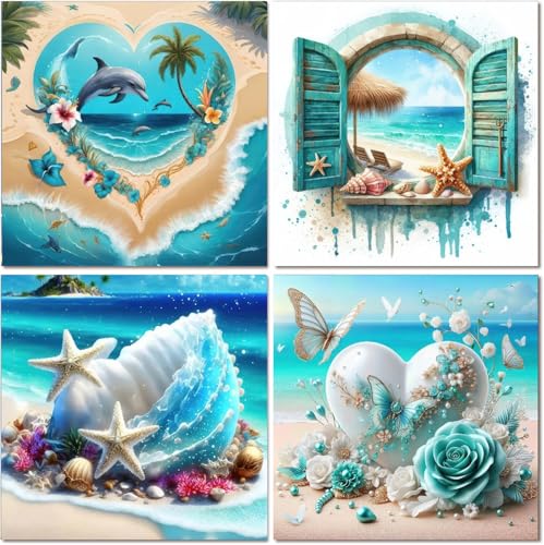 MBYAUYN Diamond Painting Children Landscape 4 Pack Ozean, DIY Diamond Paining Erwachsene, 5D Diamant Painting Bilder Suitable as a Gift, for Relaxation and as a Wall Decoration 25 x 25 cm MBYAUYN Diamond Painting Children Landscape 4 Pack Ozean, DIY Diamond Paining Erwachsene, 5D Diamant Painting Bilder Suitable as a Gift, for Relaxation and as a Wall Decoration 25 x 25 cm von MBYAUYN