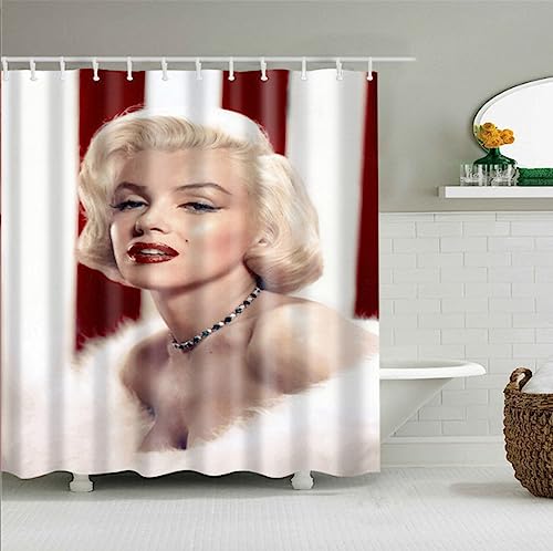 Monroe Duschvorhang,Wasserdicht Schimmel beschwert schnell trocknend Vorhang,Waschbar Bad dekorative Partition Vorhang mit 12 Haken Monroe Duschvorhang,Wasserdicht Schimmel beschwert schnell trocknend Vorhang,Waschbar Bad dekorative Partition Vorhang mit 12 Haken von MBYSOQ