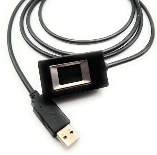 USB Fingerabdruckscanner, USB Fingerabdrucklesegerät, USB Fingerprintleser, Fingerabdruckscanner, Fingerprintleser, USB Gerät, Zugangskontrolle, Windows Hello (Schwarz, Tischgerät 1) von MBfingerMetrica