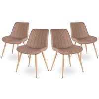 4er Set Esszimmer Bürostuhl gepolsterte Rückenlehne beige ena latte mchaus von MC HAUS
