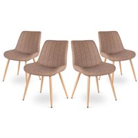 4er Set Esszimmer Bürostuhl gepolsterte Rückenlehne beige ENA LATTE MCHAUS 4er Set Esszimmer Bürostuhl gepolsterte Rückenlehne beige ENA LATTE MCHAUS von MC HAUS