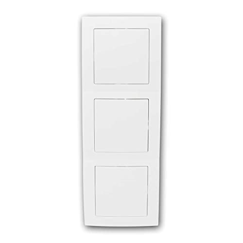 FLAIR 3-fach Blindabdeckung/Blende, Farbe weiß, mit Dreifach-Rahmen von McPower