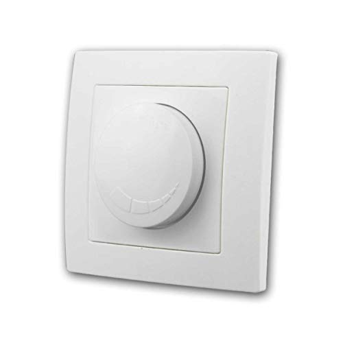 FLAIR LED Dimmer Schalter weiß 250V~/300W, mit Rahmen, für elektronische Trafos von MC POWER