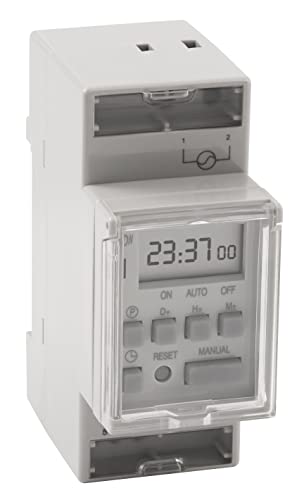 MC POWER - Digitale Zeitschaltuhr I STE-5 I 8 Programme, Schaltuhr per App einstellbar (Bluetooth) I 230V, für Schalttafel-Einbau, 1.800W I Zeitsteuerung von Licht, Alarmanlage, Bewässerung von MC POWER