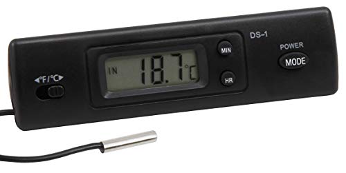 MC POWER - Digitales LCD Thermometer | misst Innen- und Außentemperatur, misst -50°C bis +70°C, externer Außensensor mit 3m Kabel von MC POWER