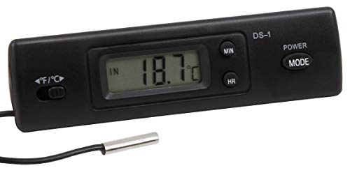 McPower Digital Thermometer | Innen- und Außentemperaturanzeige, -50°C bis +70°C, 3 m Kabelfühler, kompakt, Batteriebetrieb, für Innen und Außen von McPower