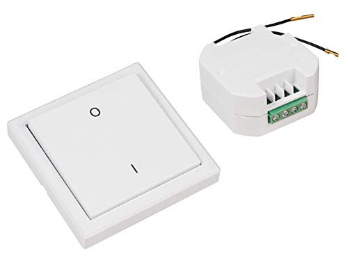 McPower | Funk-Schalter Set "Comfort" | Wandtaster + Empfänger | 70 m Reichweite | LED geeignet | 2000W max. | Unterputz | 433 MHz von McPower