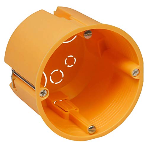 MC POWER - Hohlwanddose unterputz | Fräsloch Ø68 x 62mm tief, inkl. Geräteschrauben zum Einbau von Schaltern Steckdosen Abzweigdose Schalterdose Hohlwand-Gerätedose in orange von MC POWER