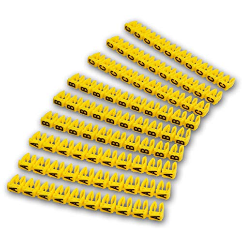 MC POWER - Kabelmarker Kabelmarkierer Clips (Kabel bis 6mm, Buchstaben A, B, C) von McPower
