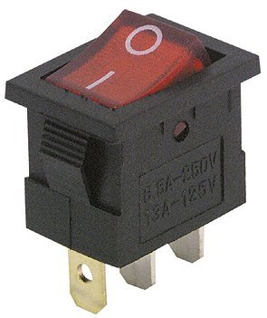 MC POWER - Mini-Wippenschalter | 3-polig, rote Wippe, AC 250V / 6,5A, 2 Stellungen: EIN/AUS MC POWER - Mini-Wippenschalter | 3-polig, rote Wippe, AC 250V / 6,5A, 2 Stellungen: EIN/AUS von McPower