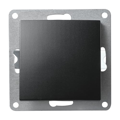 McPower Wechselschalter | FLAIR | 10A Lichtschalter Unterputz 250V ein aus Schalter, Wippschalter Schraubklemmen Anschluss, matt Schwarz von McPower
