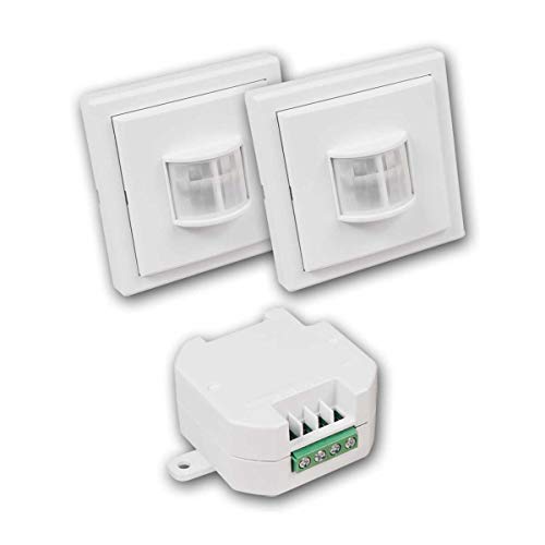 Set Funk-Bewegungsmelder IP20 Comfort, 2X PIR-Bewegungsmelder & 1x Empfänger von MC POWER