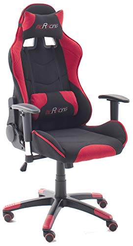 MC Racing Gamingstuhl 1 Rot Schwarz Schreibtischstuhl höhenverstellbarer Bürostuhl bis 100 Kg belastbar von Robas Lund