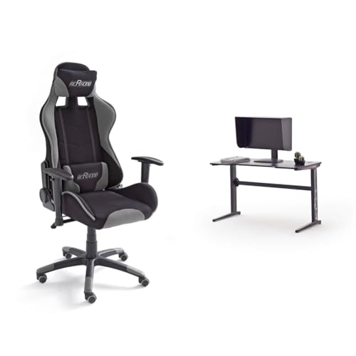 MC Racing Gamingstuhl 2 Schwarz-Grau Gaming Desk Basic 2 von MC Racing