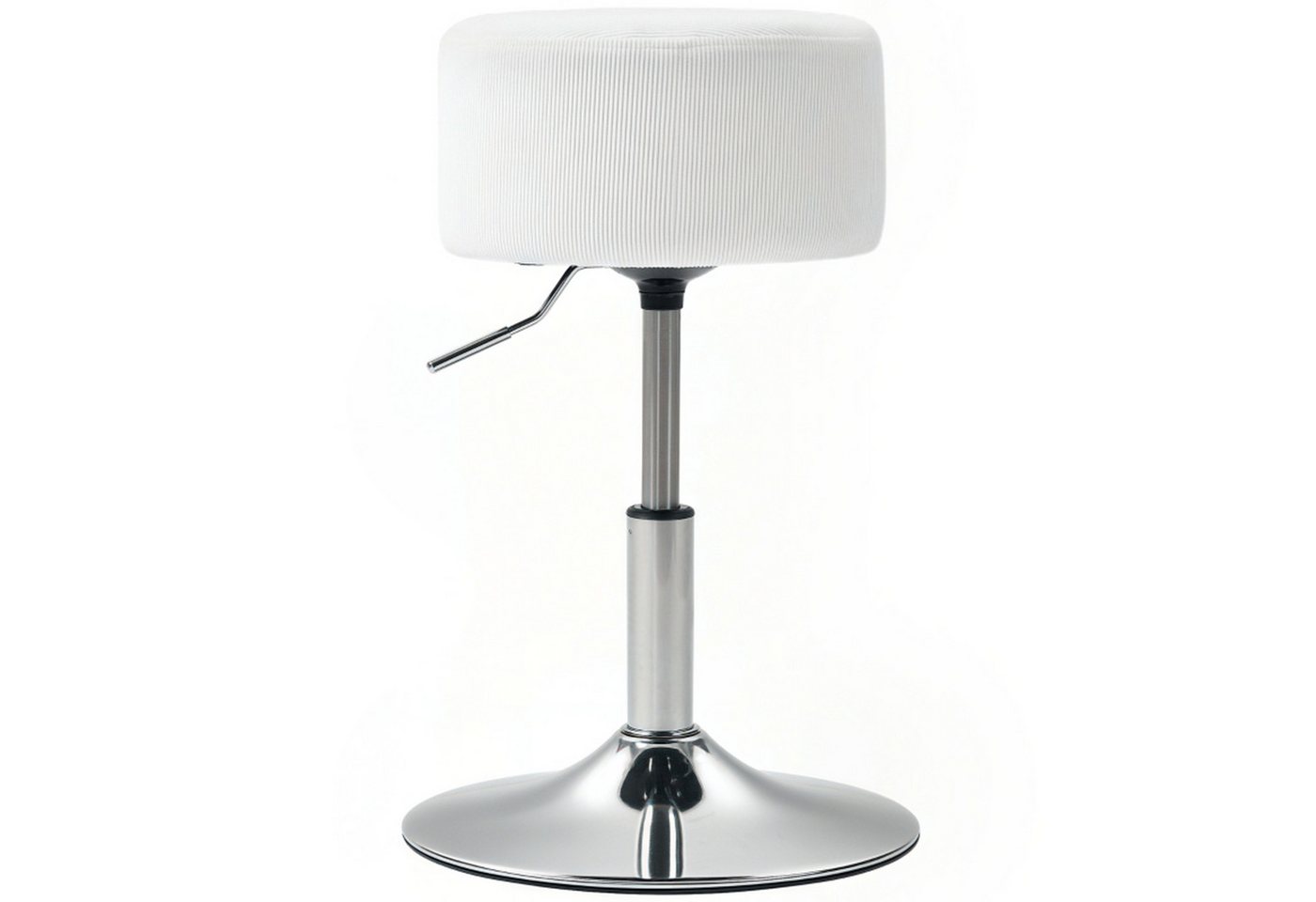 MC Star Barhocker Gepolstert Barstuhl mit Metallgestell, Cordoptik, Höhenverstellbar (Küchenstuhl mit Fußstütze 360° Drehbar Tresenhocker für Küche, Wohnzimmer, Esszimmer Weiß) von MC Star