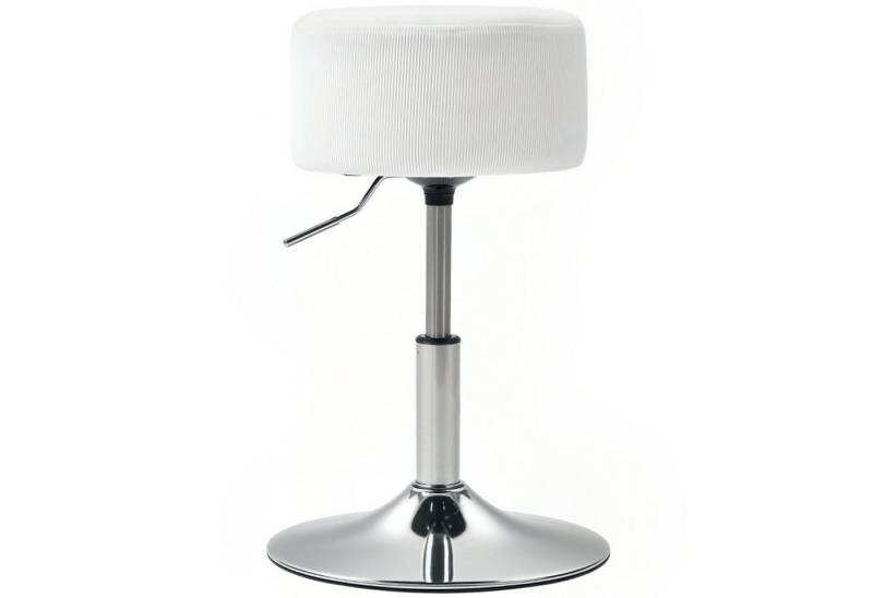 MC Star Barhocker Gepolstert Barstuhl mit Metallgestell, Cordoptik, Höhenverstellbar (Küchenstuhl mit Fußstütze 360° Drehbar Tresenhocker für Küche, Wohnzimmer, Esszimmer Weiß) von MC Star