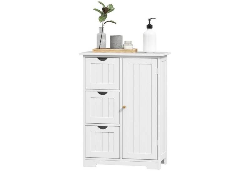 MC Star Beistellschrank Badezimmerschrank mit 3 Schubladen, Badschrank mit Verstellbarem Regal (für Badezimmer, Wohnzimmer 60 x 30 x 80 cm Weiß) von MC Star