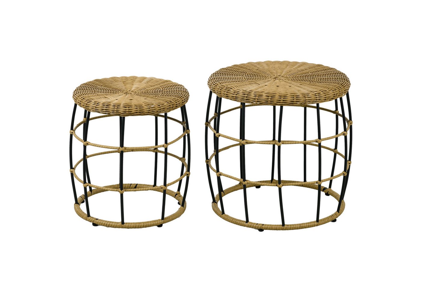 MC Star Beistelltisch 2er-Set stapelbar Couchtisch Khaki für Garten Balkon Terrasse von MC Star