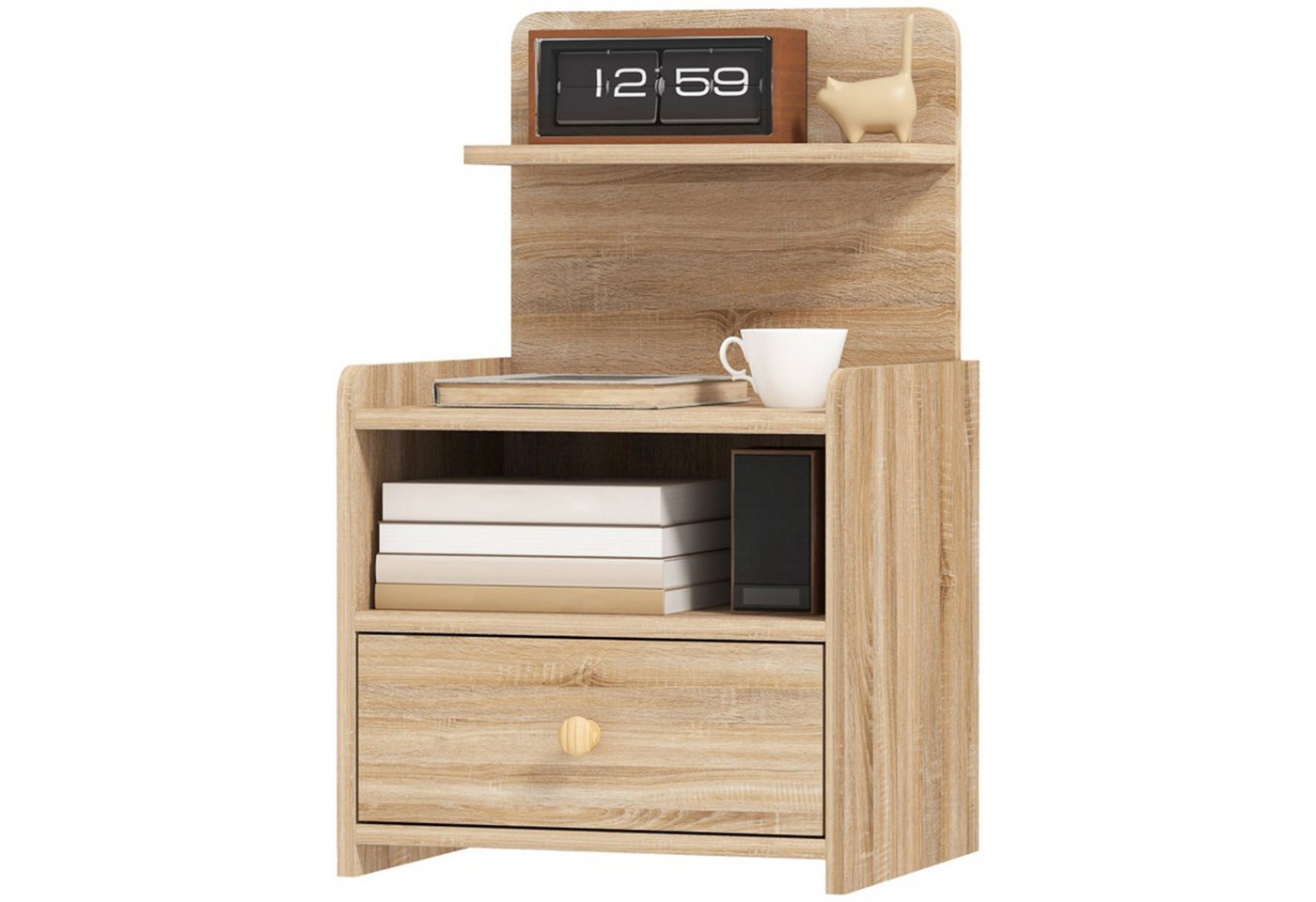 MC Star Beistelltisch Nachttisch mit Stauraum, Spanplatte, kippsicher, modern, Naturholz MC Star Beistelltisch Nachttisch mit Stauraum, Spanplatte, kippsicher, modern, Naturholz von MC Star