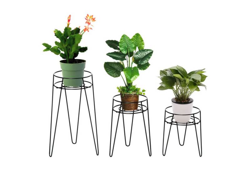 MC Star Blumenständer 3er Set aus Metall Pflanzenständer für Blumentöpfe bis Ø16 cm (eleganter Blumenhocker in Schwarz, 3 St) von MC Star