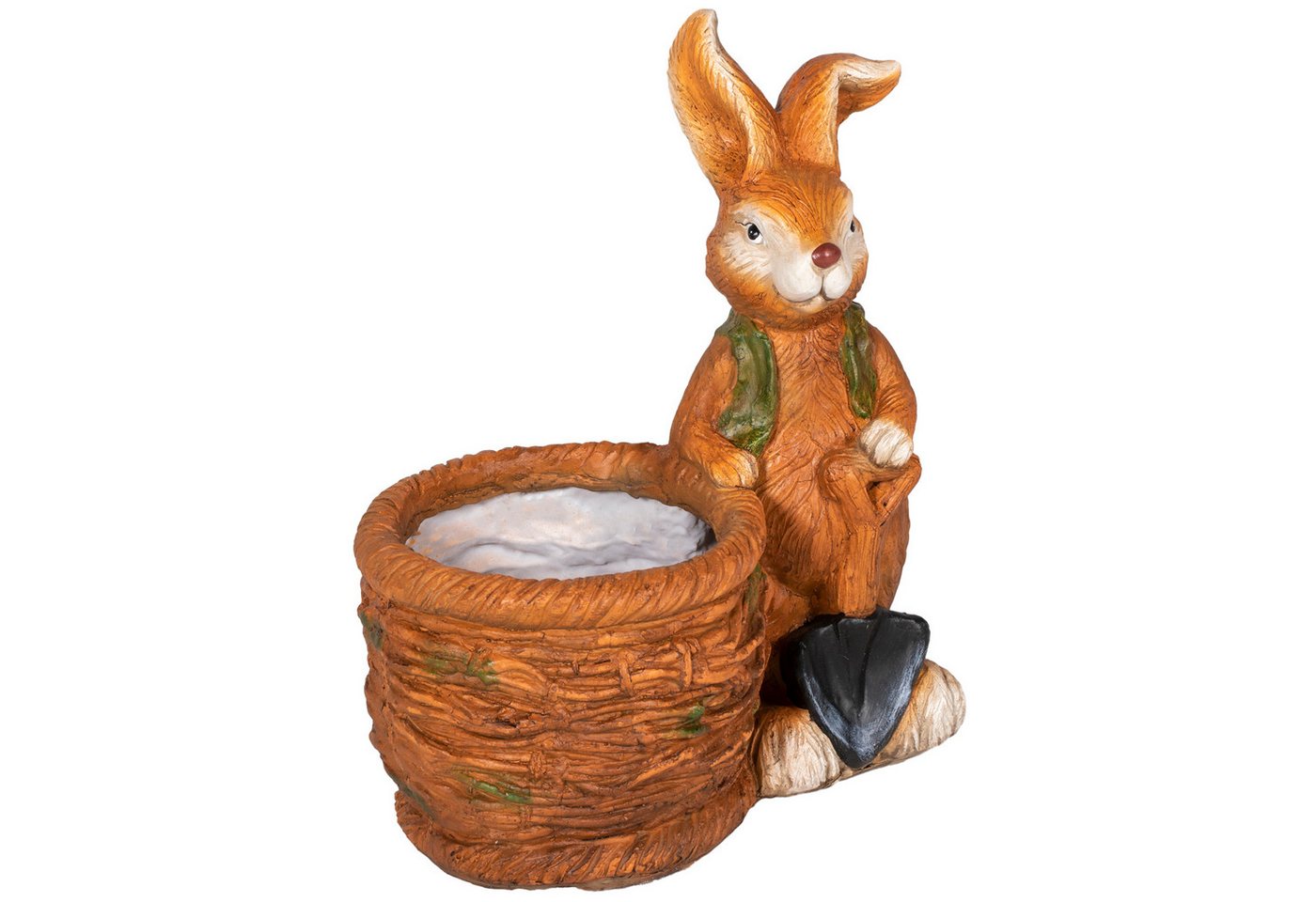 MC Star Blumentopf Hase mit Weidenkorb Design Kräutertopf mit Entwässerungsbohrung (für Garten und Wohnzimmer MgO) von MC Star