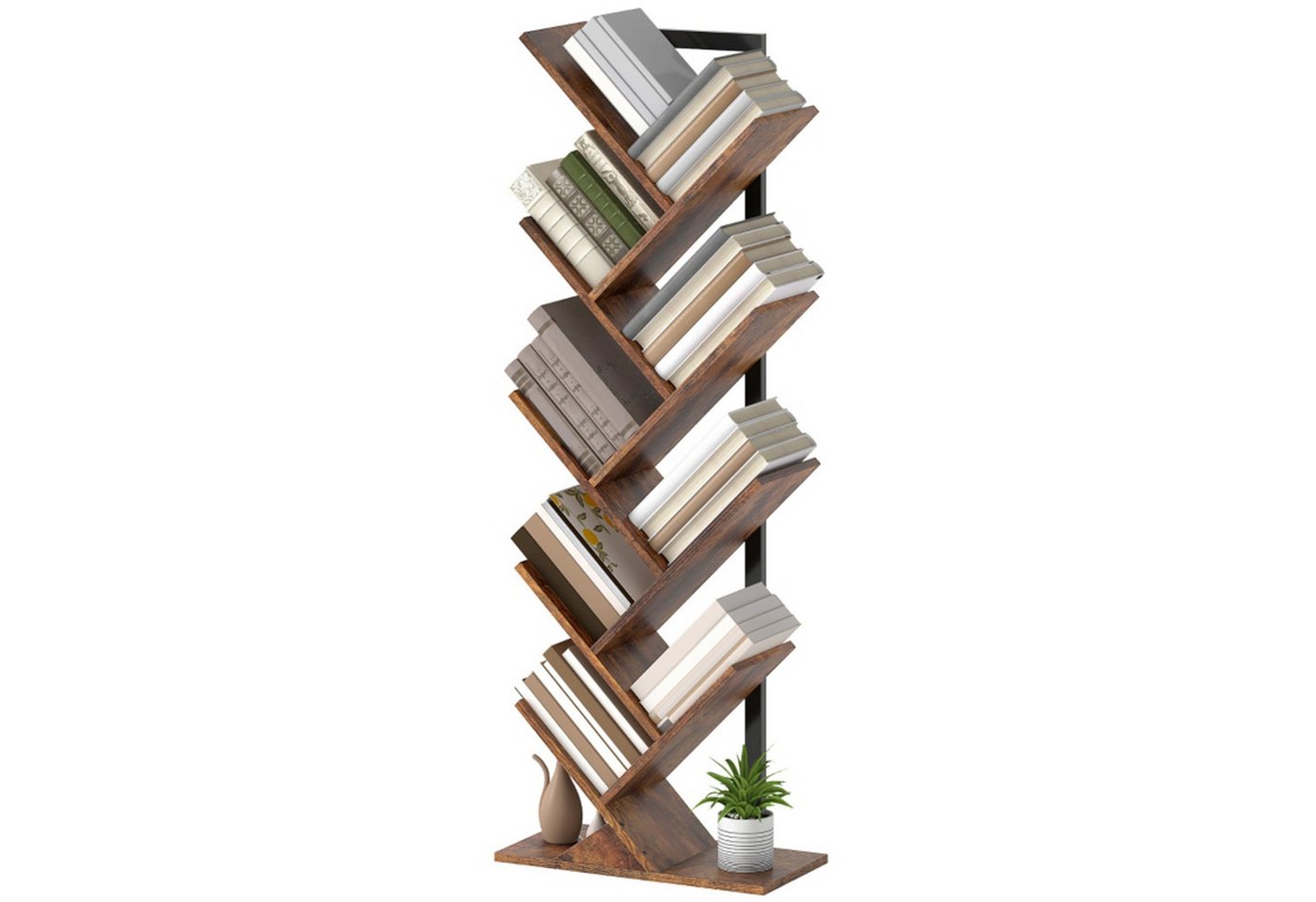 MC Star Bücherregal Standregal mit 9 Ebenen Schmal Regal im Baumform für Büro MC Star Bücherregal Standregal mit 9 Ebenen Schmal Regal im Baumform für Büro von MC Star