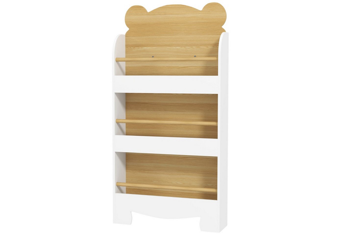 MC Star Bücherregal für Kinder Kinderregal mit 3 Ablagen Aufbewahrungsregal aus Holz, Spielzeugregal für Spielzeug Bücher Standregal Kinderzimmerregal für Kinderzimmer Spielzimmer 55x15x110cm Weiß MC Star Bücherregal für Kinder Kinderregal mit 3 Ablagen Aufbewahrungsregal aus Holz, Spielzeugregal für Spielzeug Bücher Standregal Kinderzimmerregal für Kinderzimmer Spielzimmer 55x15x110cm Weiß von MC Star