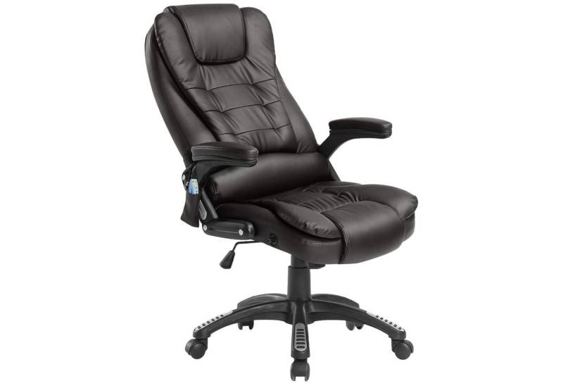 MC Star Bürostuhl Massagesessel, Bürosessel, Chefsessel, Gamingsessel (mit 6 Punkt Vibrations Massage, Wärmefunktion, Kunstleder) von MC Star