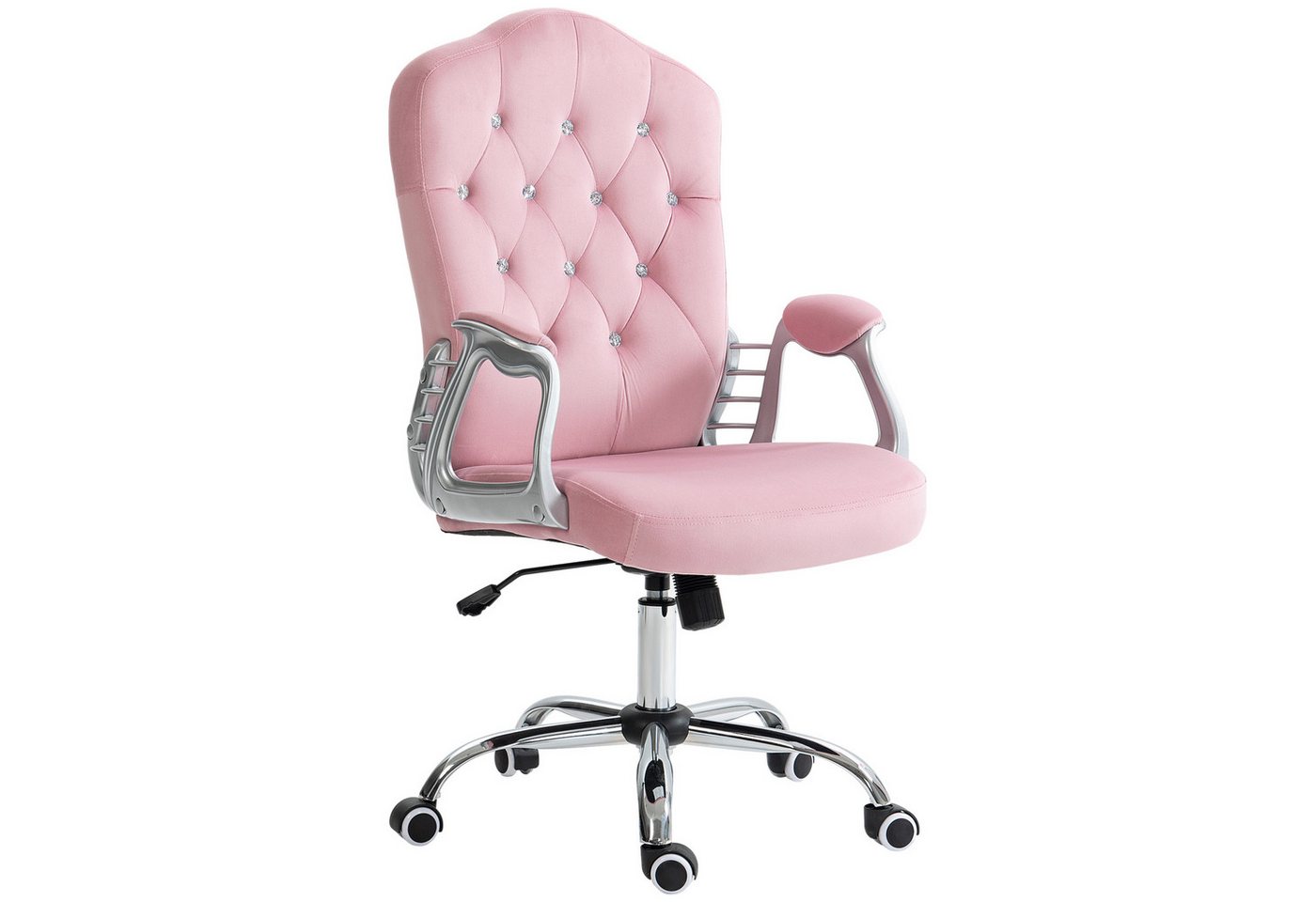 MC Star Bürostuhl für Frauen, ergonomischer Schreibtischstuhl mit Wippfunktion (höhenverstellbar, Belastbarkeit 120 kg, Rosa) von MC Star