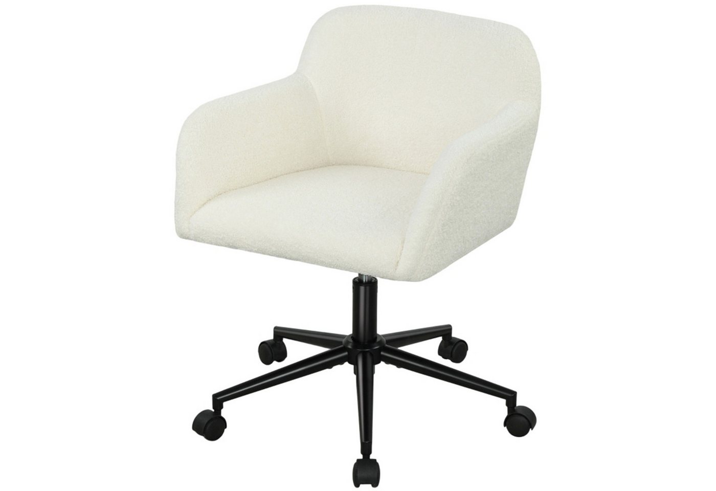 MC Star Bürostuhl mit Rollen, Schreibtischstuhl, Fleece-Stoff, Schaumstoff (höhenverstellbar, Homeoffice, Cremeweiß) von MC Star