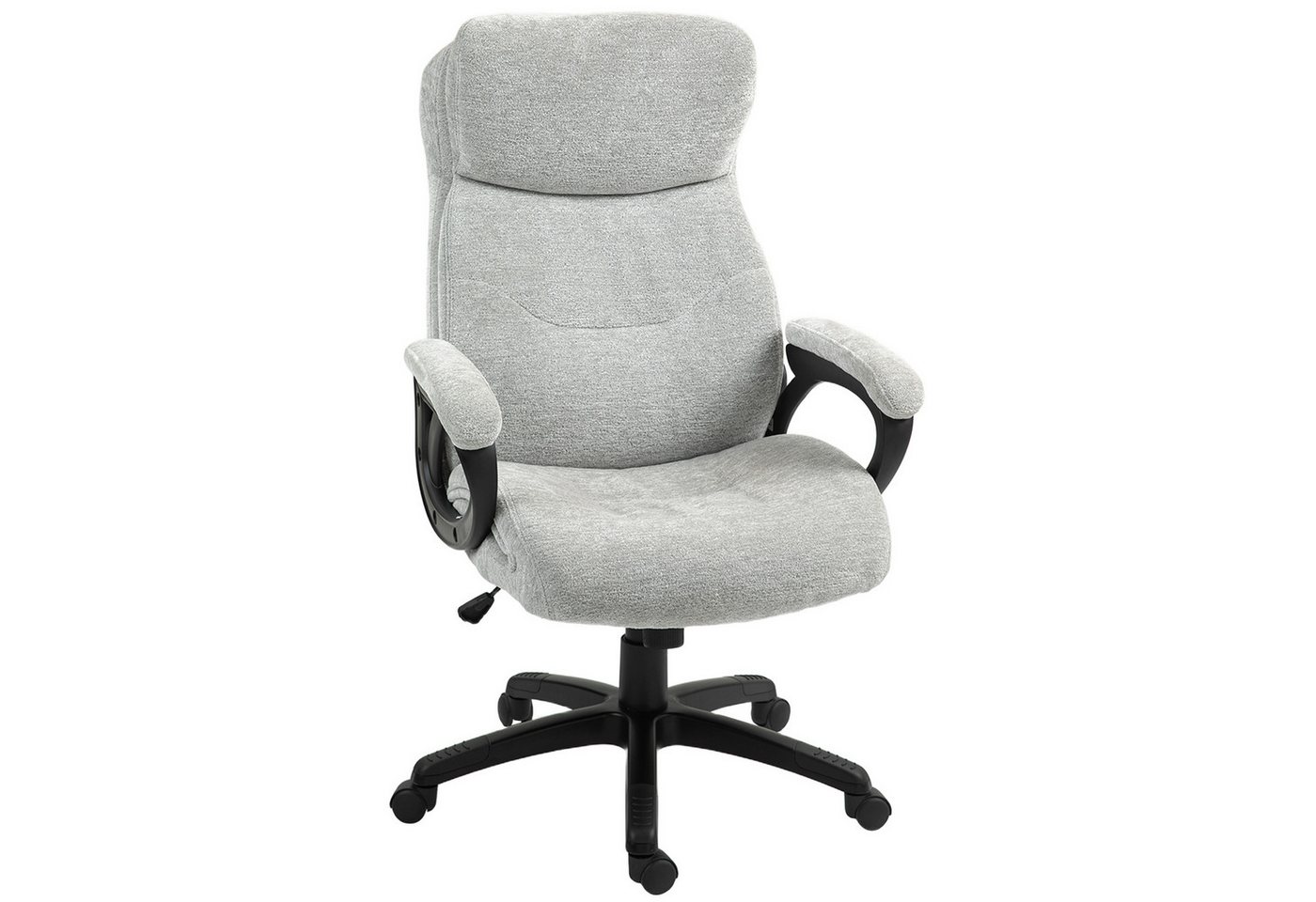 MC Star Bürostuhl mit Wippfunktion, ergonomisch Schreibtischstuhl, höhenverstellbar (Drehstuhl, gepolstert, bis 120 kg belastbar, für Büro, Arbeitszimmer, Hellgrau) von MC Star