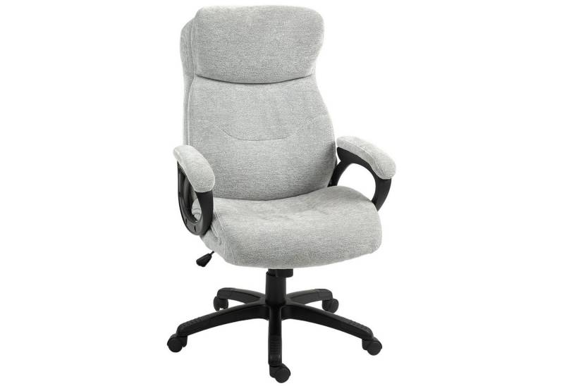 MC Star Bürostuhl mit Wippfunktion, ergonomisch Schreibtischstuhl, höhenverstellbar (Drehstuhl, gepolstert, bis 120 kg belastbar, für Büro, Arbeitszimmer, Hellgrau) von MC Star
